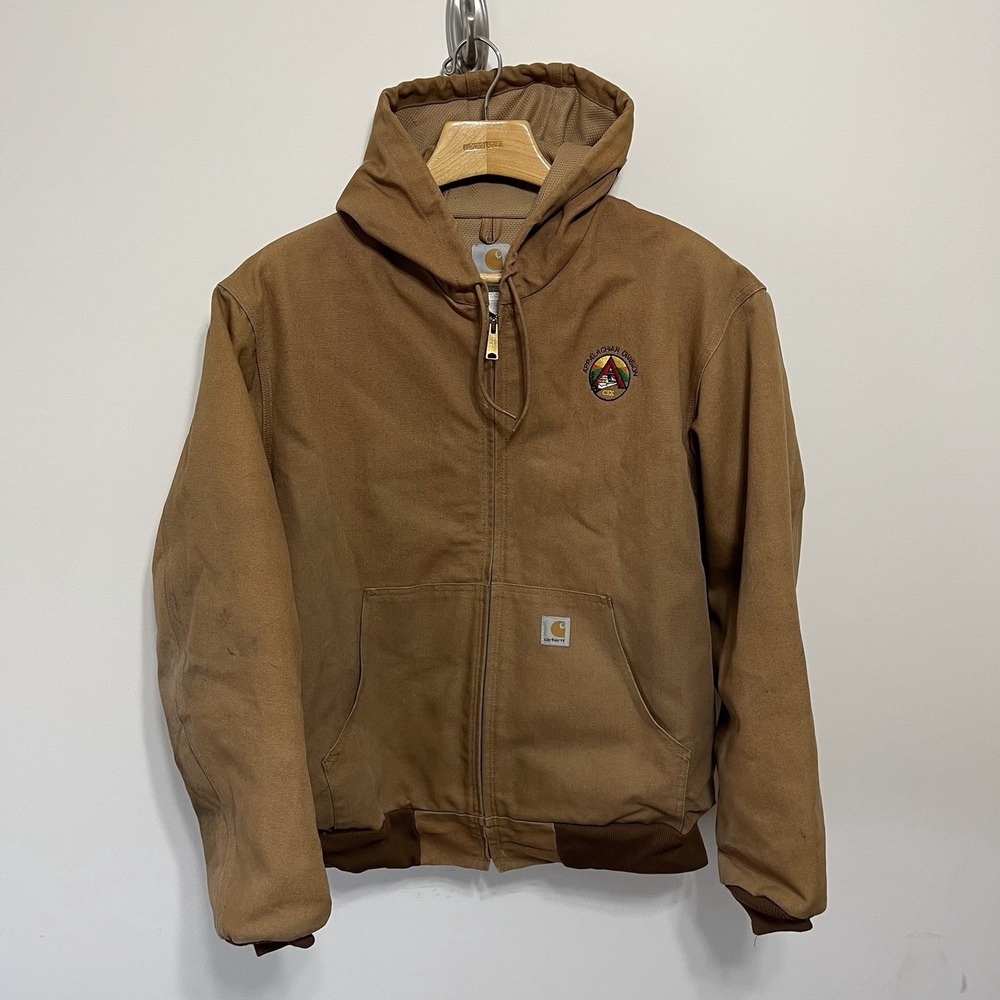 Vintage Carhartt Hooded Jacket Faded Distresed 90's Men's XL Y2k Skate Workwear